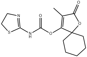 1-oxa-2-oxo-3-methyl-4-(thiazoline carbamoyl)spiro(4.5)decane Struktur