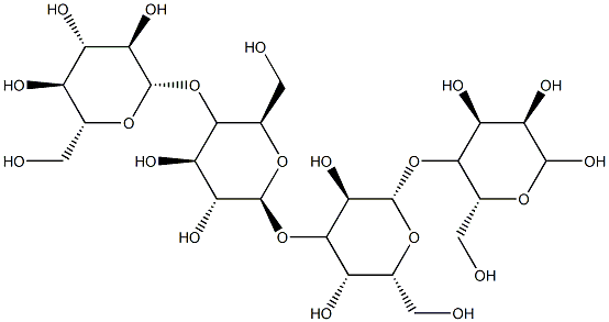 O-beta-D-Glucopyranosyl-(1-4)-O-beta-D-glucopyranosyl-(1-3)-O-beta-D-glucopyranosyl-(1-4)-D-glucose Struktur