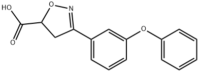 3-(3-phenoxyphenyl)-4,5-dihydro-1,2-oxazole-5-carboxylic acid Struktur