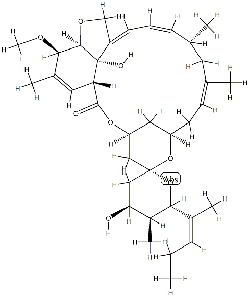 (6R,23S,25S)-28-Deoxy-6,28-epoxy-23-hydroxy-25-(1-methyl-1-butenyl)milbemycin B Struktur