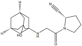 (2S)-1-[2-[(3-hydroxy-1-adamantyl)amino]acetyl]pyrrolidine-2-carbonitrile Struktur