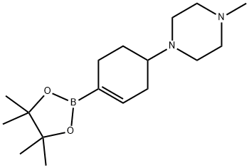 1-METHYL-4-[4-(4,4,5,5-TETRAMETHYL-1,3,2-DIOXABOROLAN-2-YL)-3-CYCLOHEXEN-1-YL]-PIPERAZINE Struktur