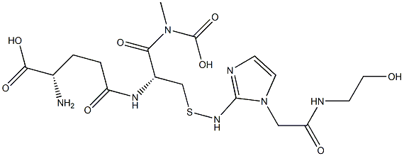 1-N-(2-hydroxyethyl)acetamido-2-hydroxylaminoimidazole-glutathione conjugate Struktur