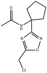 N-{1-[5-(chloromethyl)-1,2,4-oxadiazol-3-yl]cyclopentyl}acetamide Struktur