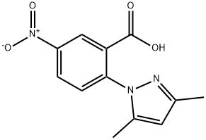 2-(3,5-dimethyl-1H-pyrazol-1-yl)-5-nitrobenzoic acid Struktur