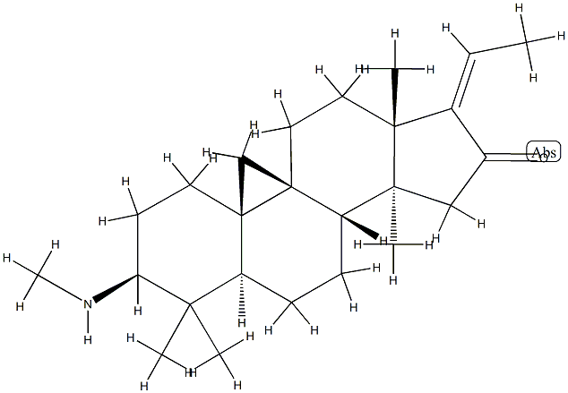 3β-(Methylamino)-4,4,14-trimethyl-9,19-cyclo-5α-pregn-17(20)-en-16-one Struktur