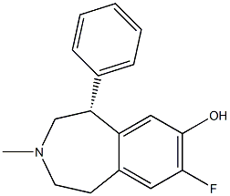 (5R)-2,3,4,5-Tetrahydro-8-fluoro-3-methyl-5α-phenyl-1H-3-benzazepin-7-ol Struktur