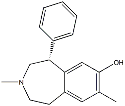 (5R)-2,3,4,5-Tetrahydro-3,8-dimethyl-5α-phenyl-1H-3-benzazepin-7-ol Struktur