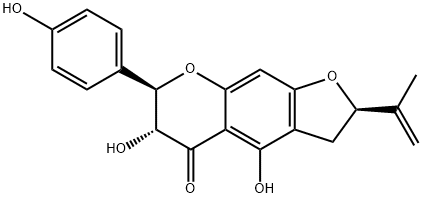 (2R)-2,3,6,7-Tetrahydro-4,6α-dihydroxy-7β-(4-hydroxyphenyl)-2β-(1-methylethenyl)-5H-furo[3,2-g][1]benzopyran-5-one Struktur