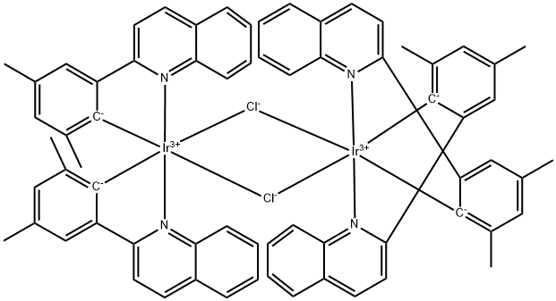 Di-μ-chlorotetrakis[2,4-dimethyl-6-(2-quinolinyl-KN)phenyl-KC]di-iridium Struktur