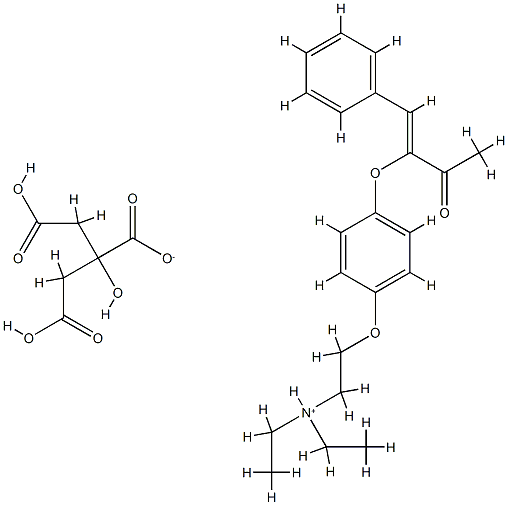 3-BUTEN-2-ONE, 3-(4-(2-(DIETHYLAMINO)ETHOXY)PHENOXY)-4-PHENYL-, CITRAT E (1:1), ( Struktur