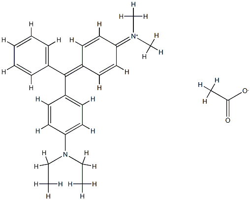 Ethanaminium, N-4-4-(dimethylamino)phenylphenylmethylene-2,5-cyclohexadien-1-ylidene-N-ethyl-, acetate Struktur