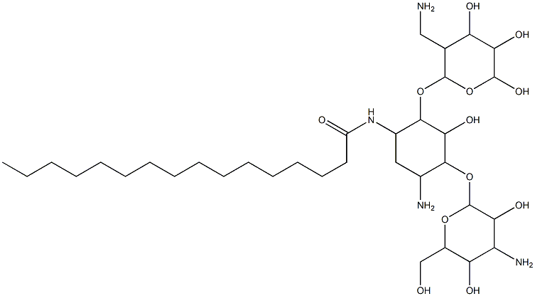 1-N-palmitoylkanamycin A Struktur