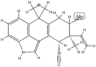 [8R,(-)]-8β-Chloro-9α-ethenyl-2,6,7,8,9,10-hexahydro-10α-isocyano-6,6,9-trimethylnaphtho[1,2,3-cd]indole Struktur