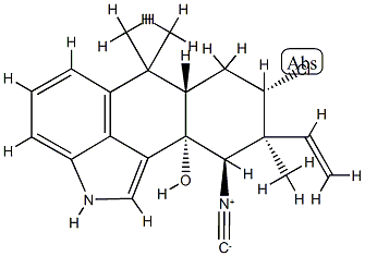 (6aS)-8α-Chloro-9β-ethenyl-6,6aβ,7,8,9,10-hexahydro-10β-isocyano-6,6,9-trimethylnaphth[1,2,3-cd]indol-10aα(2H)-ol Struktur