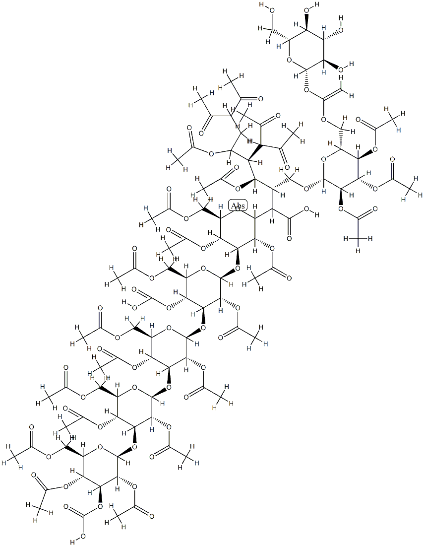 peracetyl(Glu(1-3))(7)glucitol Struktur