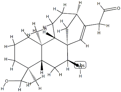 7β,19-Dihydroxykaur-15-ene-17-carbaldehyde Struktur