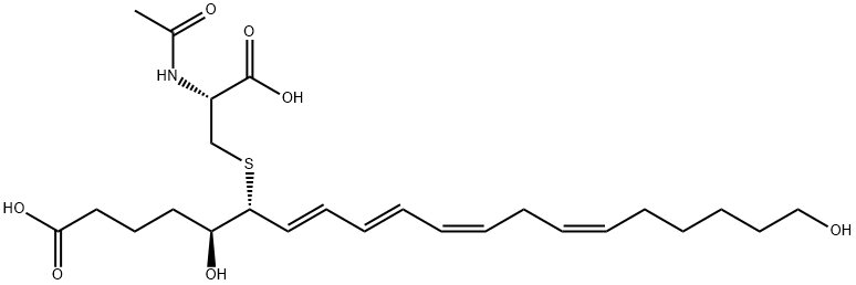 20-hydroxy-N-acetylleukotriene E4 Struktur