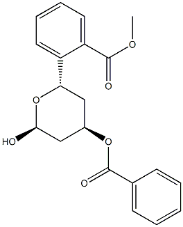 3,6-di-O-benzoyl-2,4-dideoxyhexopyranose Struktur