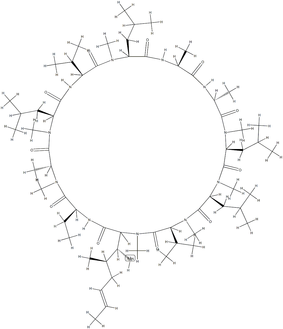 8-(N-methylalanine)cyclosporin A Struktur