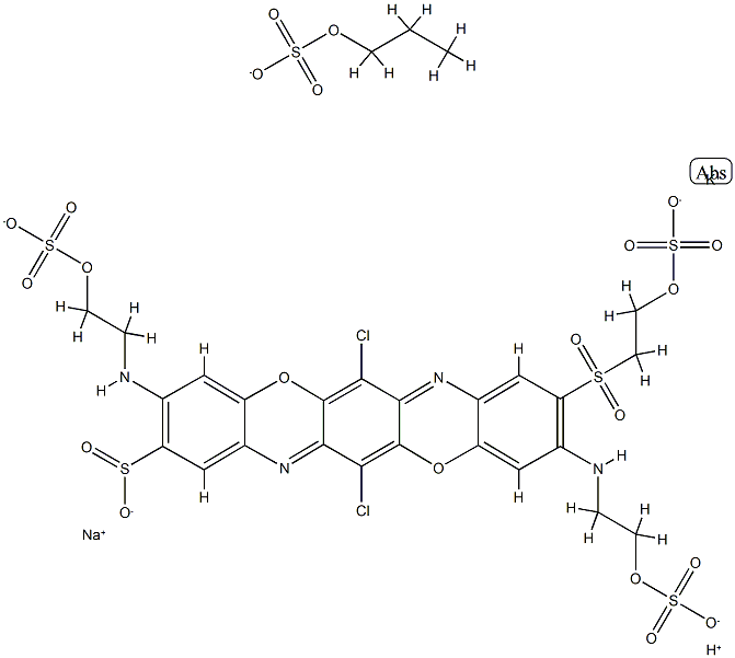 Ethanol, 2,2-6,13-dichloro-3,10-bis2-(sulfooxy)ethylaminotriphenodioxazinediylbis(sulfonyl)bis-, bis(hydrogen sulfate) (ester), potassium sodium salt Struktur