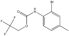 2,2,2-trifluoroethyl 2-bromo-4-methylphenylcarbamate Struktur