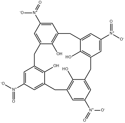 5,11,17,23-Tetranitro-25,26,27,28-tetrahydroxypentacyclo[19.3.1.13,7.19,13.115,19]octacosa-1(25),3,5,7(28),9,11,13(27),15,17,19(26),21,23-dodecaene Struktur