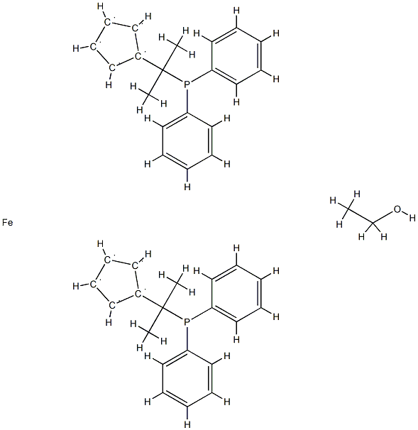 1,1'-Bis(1-diphenylphosphino-1-methylethyl)ferrocene Struktur