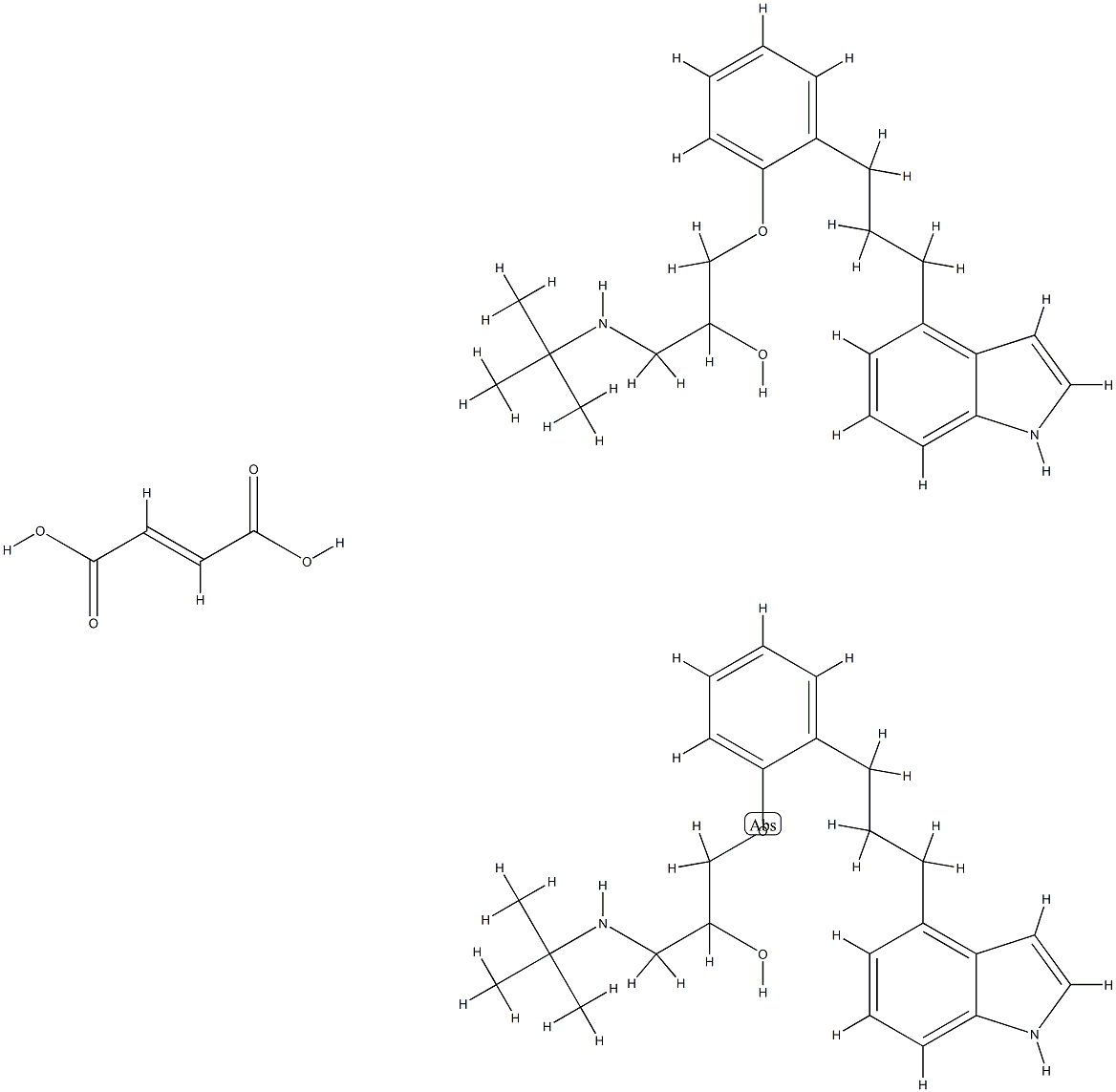 but-2-enedioic acid, 1-[2-[3-(1H-indol-4-yl)propyl]phenoxy]-3-(tert-bu tylamino)propan-2-ol Struktur