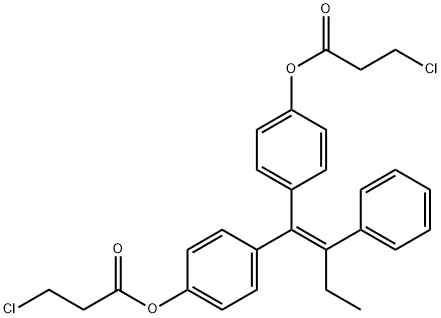 1,1-bis(4-(3-chloropropionyloxyphenyl))-2-phenylbut-1-ene Struktur