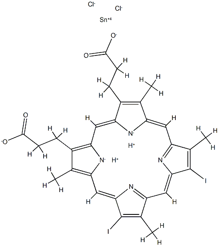 tin-2,4-diiododeuterporphyrin Struktur