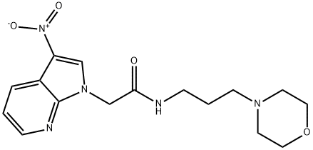 N-(3,N'-morpholinopropyl)-2-(3-nitropyrrolo-(2,3-b)pyridine-1-yl)ethanoic acid amide Struktur