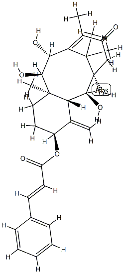 (E)-3-Phenylpropenoic acid (1S)-1α,2α,9α,10β-tetrahydroxy-13-oxotaxa-4(20),11-diene-5α-yl ester Struktur