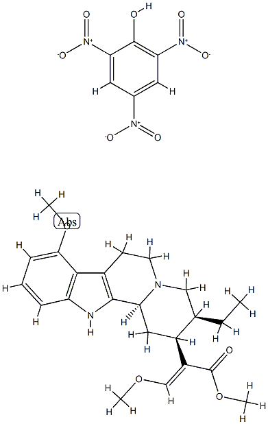 methyl (20beta)-16(E),17-didehydro-9,17-dimethoxycorynan-16-carboxylate, compound with picric acid (1:1) Struktur