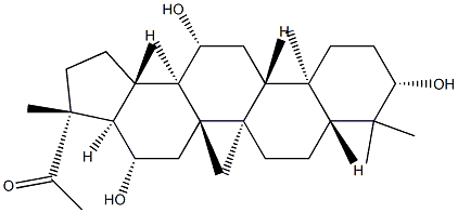 (21R)-3β,12β,16β-Trihydroxy-21-methyl-30-nor-A'-neogammaceran-22-one Struktur