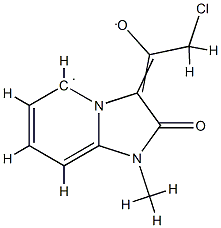 3-(Chloroacetyl)-1-methyl-2-oxylatoimidazo[1,2-a]pyridin-1-ium Struktur