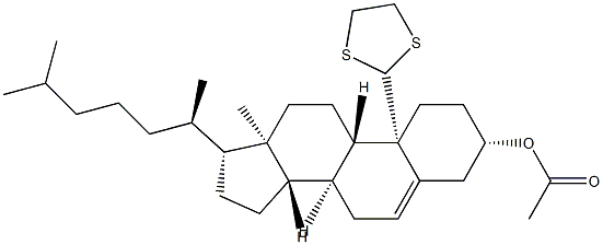 3β-Acetyloxy-19,19-(ethylenebisthio)cholest-5-ene Struktur