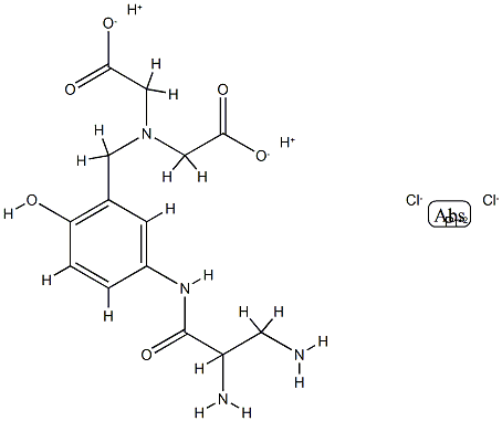 dichloro-(4-hydroxy-3-(methyleneiminodiacetic acid)phenyl-(2',3'-diaminopropionamide))platinum(II) Struktur