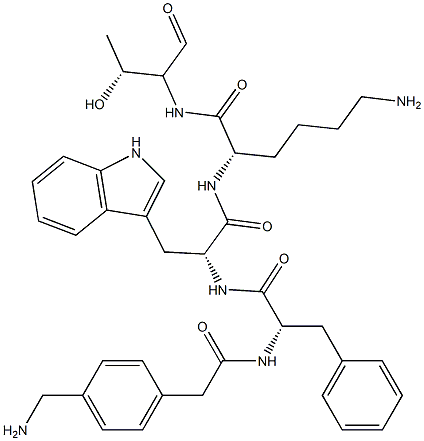 cyclo(phenylalanyl-tryptophyl-lysyl-threonyl-4-(aminomethyl)phenylacetic acid) Struktur