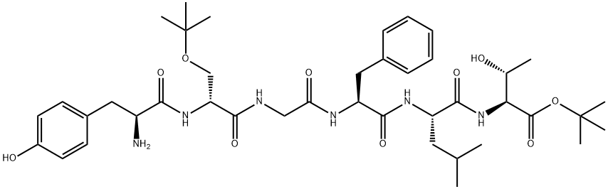 tyrosyl-seryl(O-t-butyl)-glycyl-phenylalanyl-leucyl-threonine(O-t-butyl) Struktur