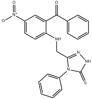 [5-nitro-2-[(4-phenyl-5-sulfanylidene-1H-1,2,4-triazol-3-yl)methylamin o]phenyl]-phenyl-methanone Struktur