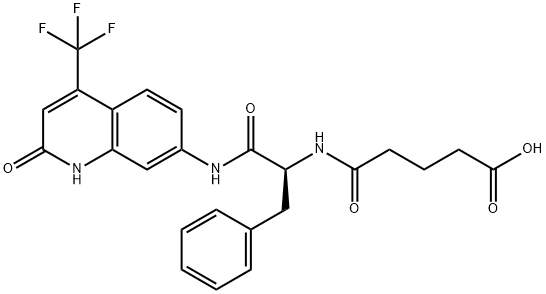 7-glutaryl-phenylalaninamide-4-trifluoromethyl-2-quinolinone Struktur