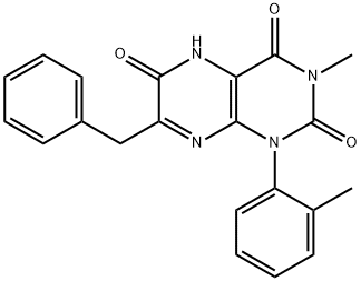 Lumazine,  7-benzyl-6-hydroxy-3-methyl-1-o-tolyl-  (6CI) Struktur