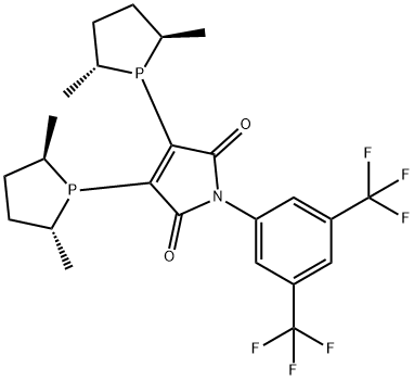 (-)-2,3-Bis[(2R,5R)-2,5-dimethylphospholanyl]-1-[3,5-bis(trifluoromethyl)phenyl]<br />-1H-pyrrole-2,5-dione, min. 95% [catASiumMNXylF(R)] Struktur