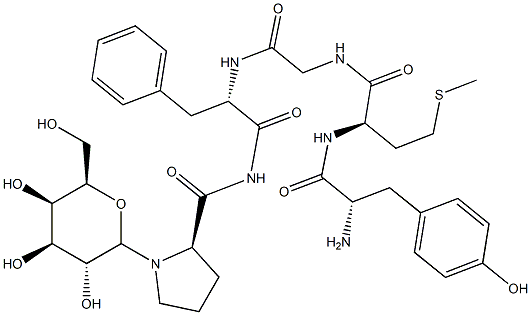 enkephalinamide, Met(2)-Pro(5)-(N(1,5))-galactopyranosyl- Struktur