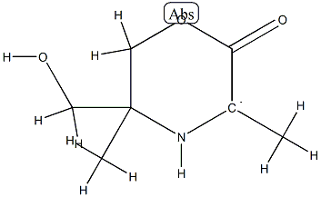 3-Morpholinyl,5-(hydroxymethyl)-3,5-dimethyl-2-oxo-(9CI) Struktur