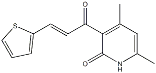 4,6-dimethyl-3-[3-(2-thienyl)acryloyl]-2(1H)-pyridinone Struktur