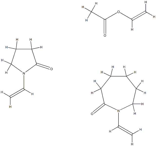 Acetic acid ethenyl ester, polymer with 1-ethenylhexahydro-2H-azepin-2-one and 1-ethenyl-2-pyrrolidinone Struktur