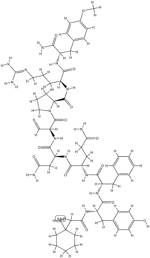 argipressin, beta mercapto-beta,beta-cyclopentamethylenepropionic acid(1)-O-methyl-Tyr(2)-TyrNH2(9)- Struktur