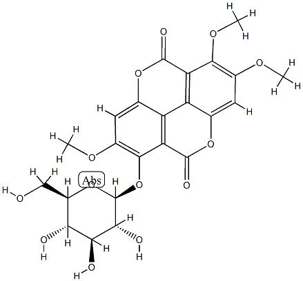 3,7,8-tri-O-methylellagic acid 4-glucoside Struktur